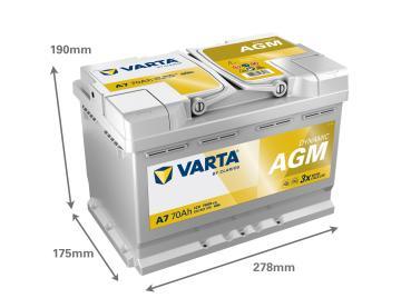 Varta Dynamic AGM3 12V 70 AH 760EN (A)